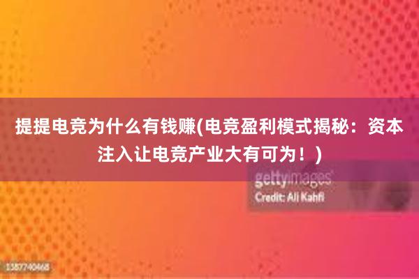 提提电竞为什么有钱赚(电竞盈利模式揭秘：资本注入让电竞产业大有可为！)