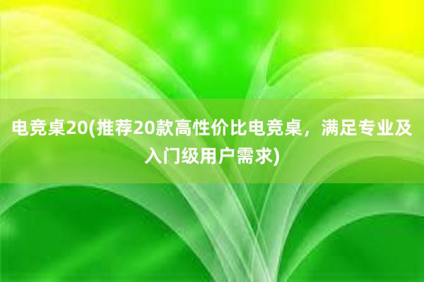 电竞桌20(推荐20款高性价比电竞桌，满足专业及入门级用户需求)