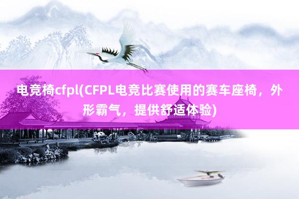 电竞椅cfpl(CFPL电竞比赛使用的赛车座椅，外形霸气，提供舒适体验)