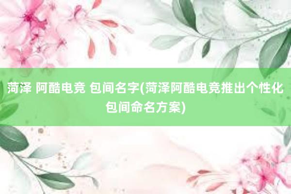 菏泽 阿酷电竞 包间名字(菏泽阿酷电竞推出个性化包间命名方案)