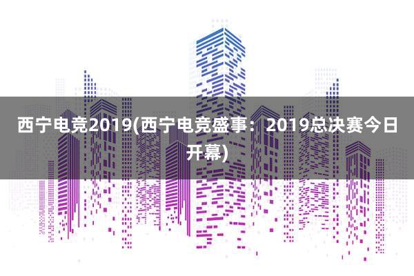 西宁电竞2019(西宁电竞盛事：2019总决赛今日开幕)