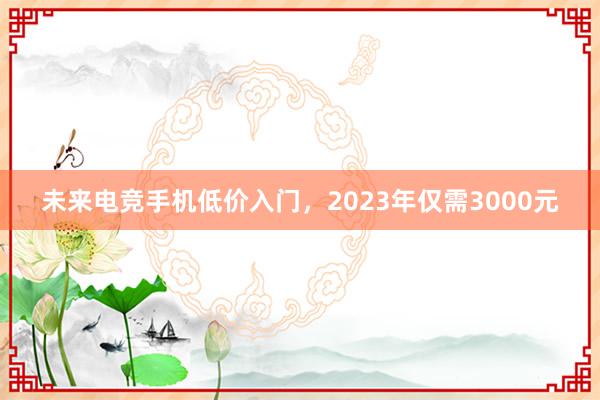 未来电竞手机低价入门，2023年仅需3000元