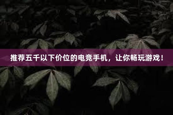 推荐五千以下价位的电竞手机，让你畅玩游戏！