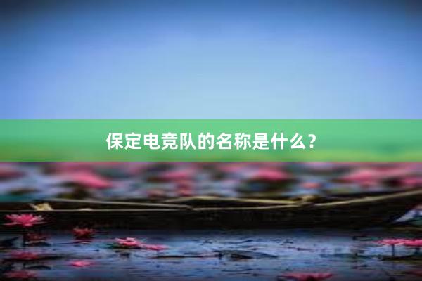 保定电竞队的名称是什么？