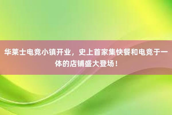 华莱士电竞小镇开业，史上首家集快餐和电竞于一体的店铺盛大登场！