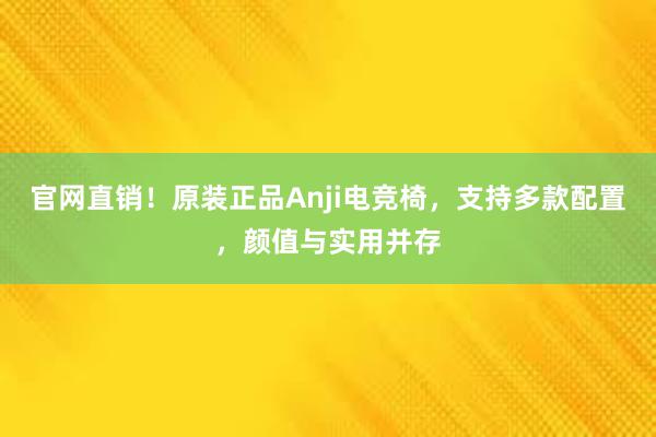 官网直销！原装正品Anji电竞椅，支持多款配置，颜值与实用并存