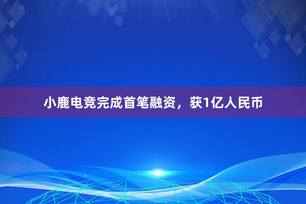 小鹿电竞完成首笔融资，获1亿人民币