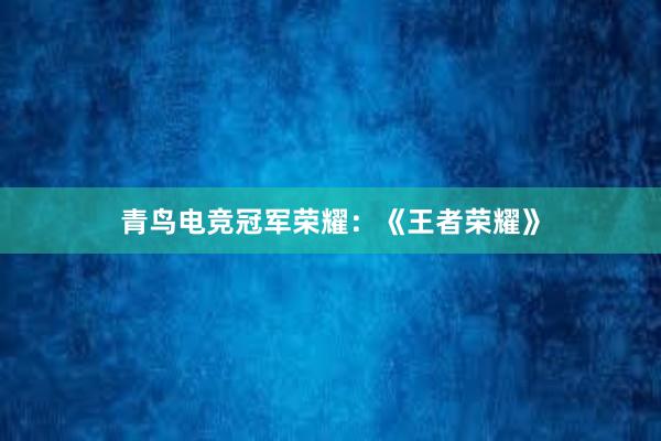 青鸟电竞冠军荣耀：《王者荣耀》