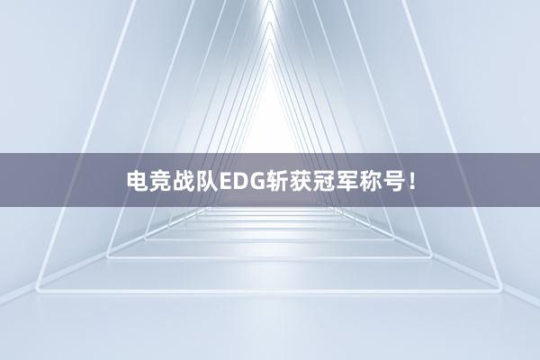 电竞战队EDG斩获冠军称号！