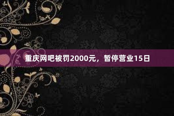 重庆网吧被罚2000元，暂停营业15日